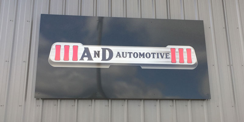 Shop Sign at AnD Automotive Automotive Services Camrose